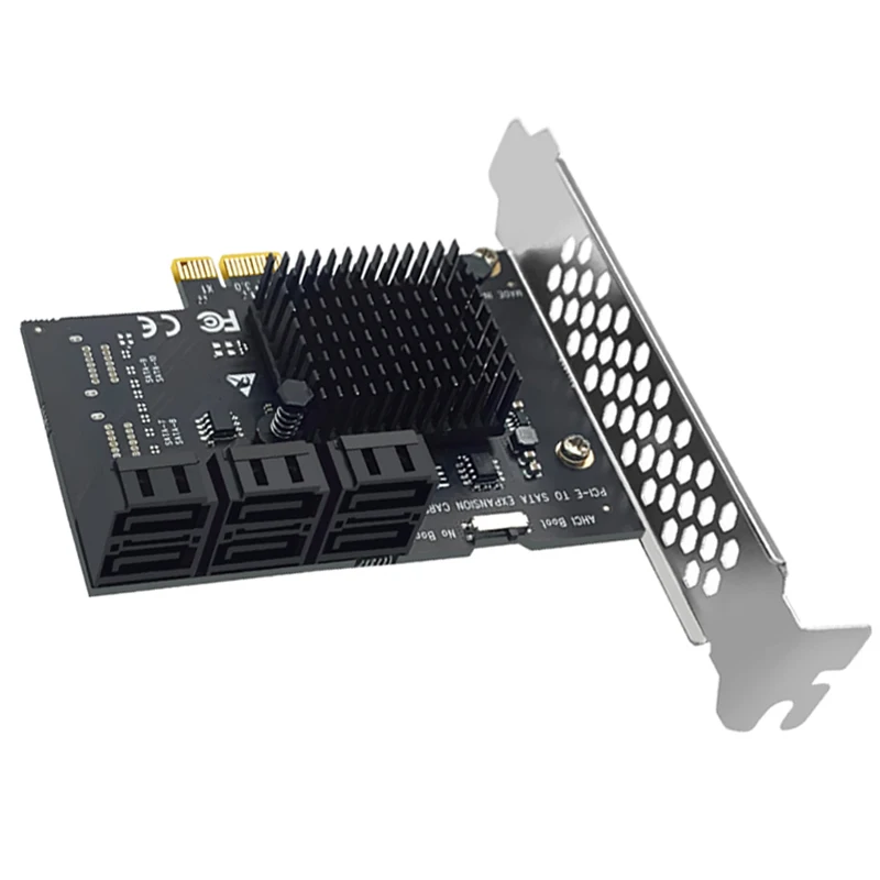 Chiia Mining Riser-adaptador PCIE PCI-E SATA, 6 puertos, controlador PCIE a SATA, PCI Express X1 SATA 3,0, 6Gbps, tarjetas para Windows