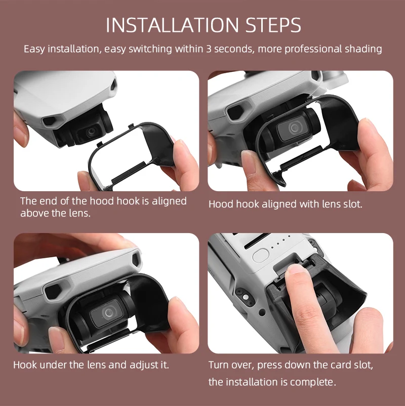 Lens Cover Hood Tempered film for DJI Mavic Mini 1/2/SE Drone Lens Cap Protector Gimbal Guard Anti-Glare Shield Accessories