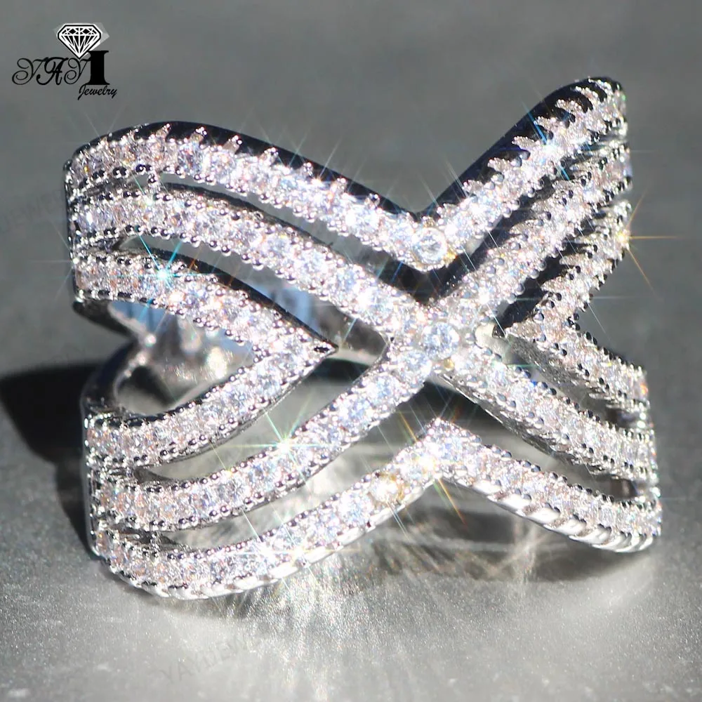 YaYI Jewelry Fashion Princess Cut Prong Setting White Cubic Zirconia Silver Color Engagement Wedding Party Leaves Gift Rings