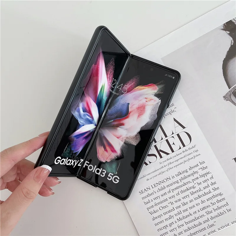 2021 Fashion Leather PC Chinese logo case for Samsung Galaxy Z Fold 3 Cover Anti-knock luxury Cases for Fold3 F9260