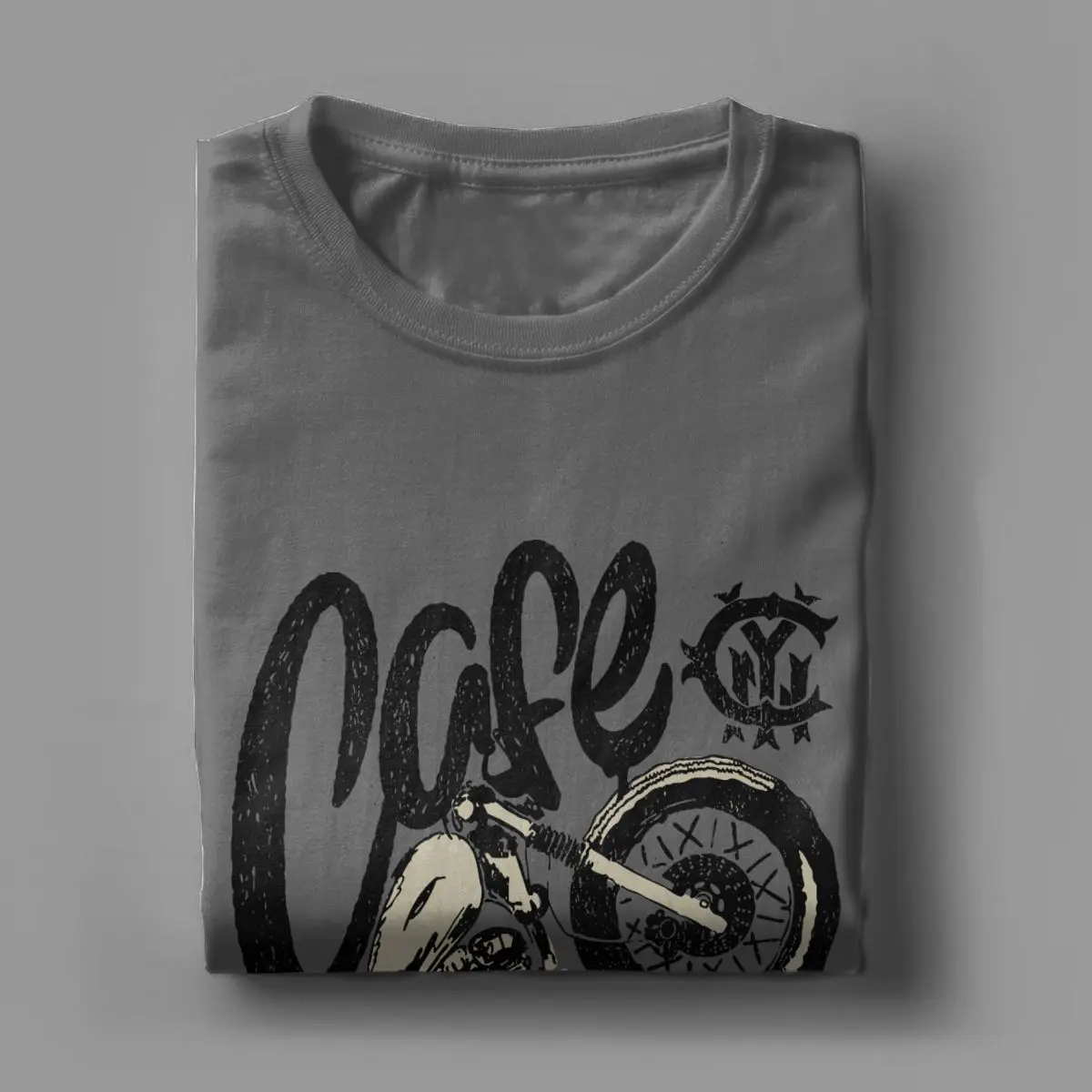 Happiness Cafe Racer Vintage Moto Custom Motorcycle T Shirt Men 100% Cotton T-Shirts Cool Tee Shirt Short Sleeve Tops Gift Idea