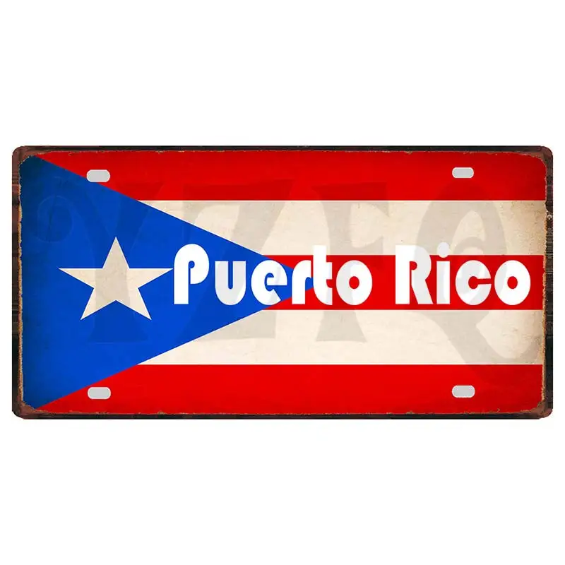 【YZFQ】Cuba Yemen Haiti Bahamas Uruguay National Flag Metal Vintage Travel Souvenir Wall Shop Home Art Decor 30X15CM DC-1416B