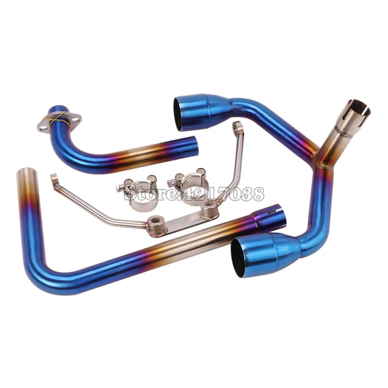 Slip On Motorcycle Double Exhaust Escape Moto Tube Modified Muffler Front Connection Mid Link Pipe For HONDA GROM MSX125 MSX 125