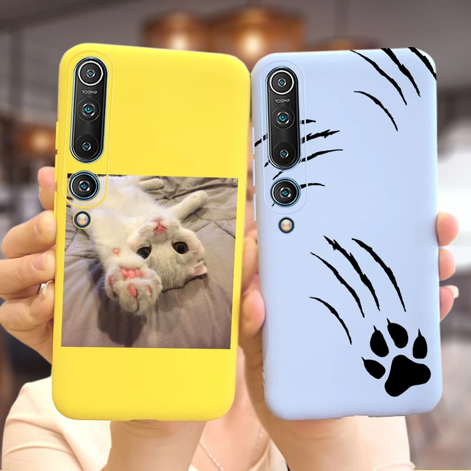 Cute Candy Painted Cover For Xiaomi Mi 10 Pro Case Mi10 Soft Silicone Slim Fundas Phone Cases For Xiaomi Mi 10 Mi10 Pro 5G Bags