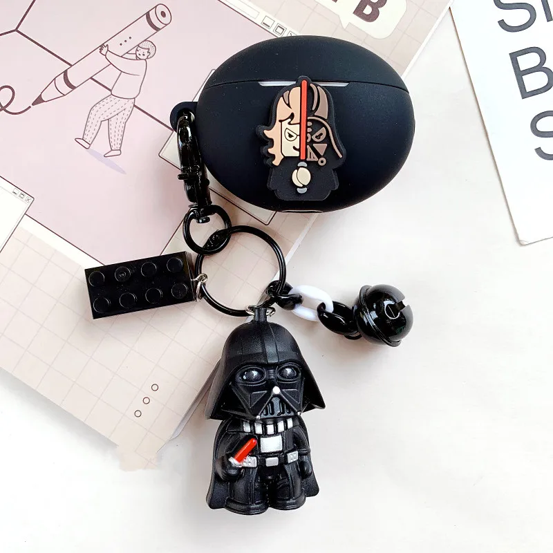 Casing Earphone Kartun Penutup untuk Huawei Freebud 4i Silikon Lembut Headphone Bluetooth Nirkabel Casing Pelindung dengan Gantungan Kunci