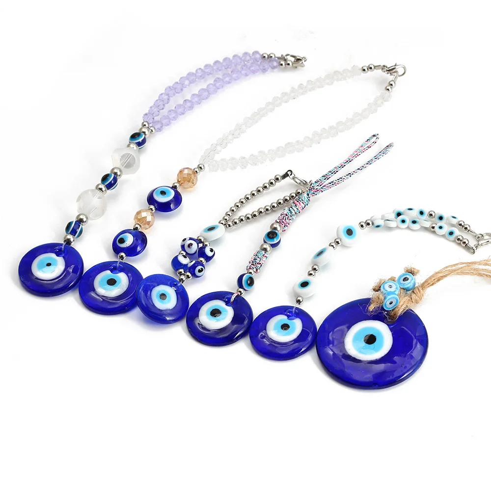 Lucky Eye Handgefertigte Kristallperlen Wandbehang Glas Blau Trkischer  Bser Blick Anhnger Dekoration fr Zuhause Wohnzimmer Auto BE384 -  AliExpress 36