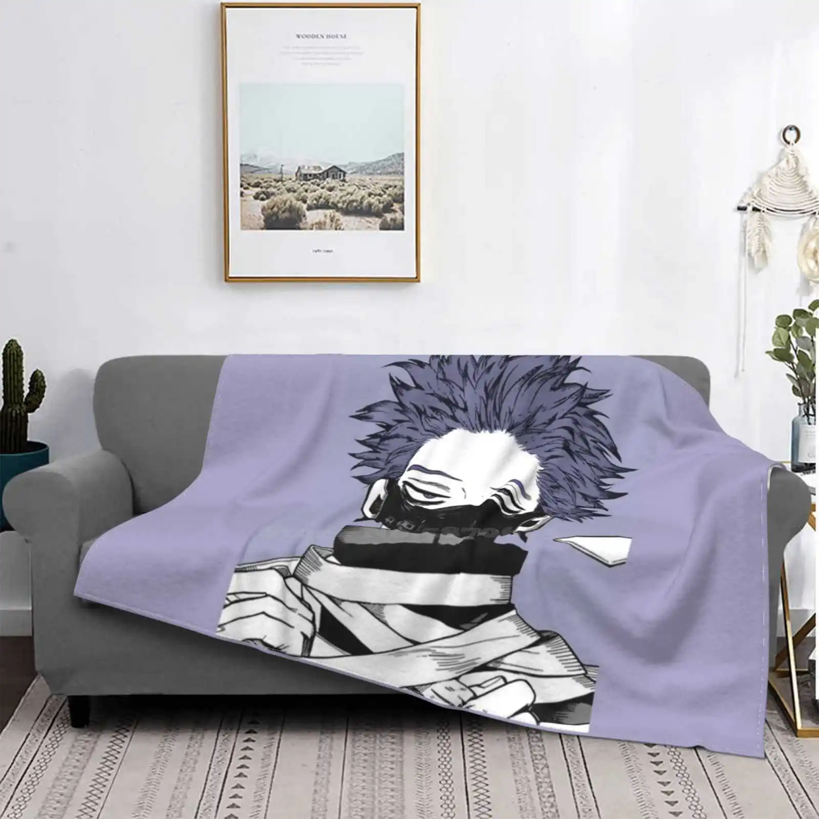 Hitoshi Shinso New Selling Custom Print Flannel Soft Blanket Hitoshi Shinso Shinso Bnha Boku No Hero Academia