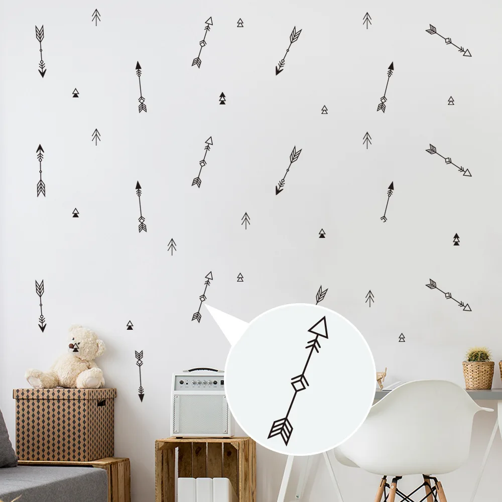 42pcs/set Cartoon Arrow Wall Stickers for Baby Room Decoration DIY Sticker Nursery Wall Decals Removable Murals Poster Boys Gift