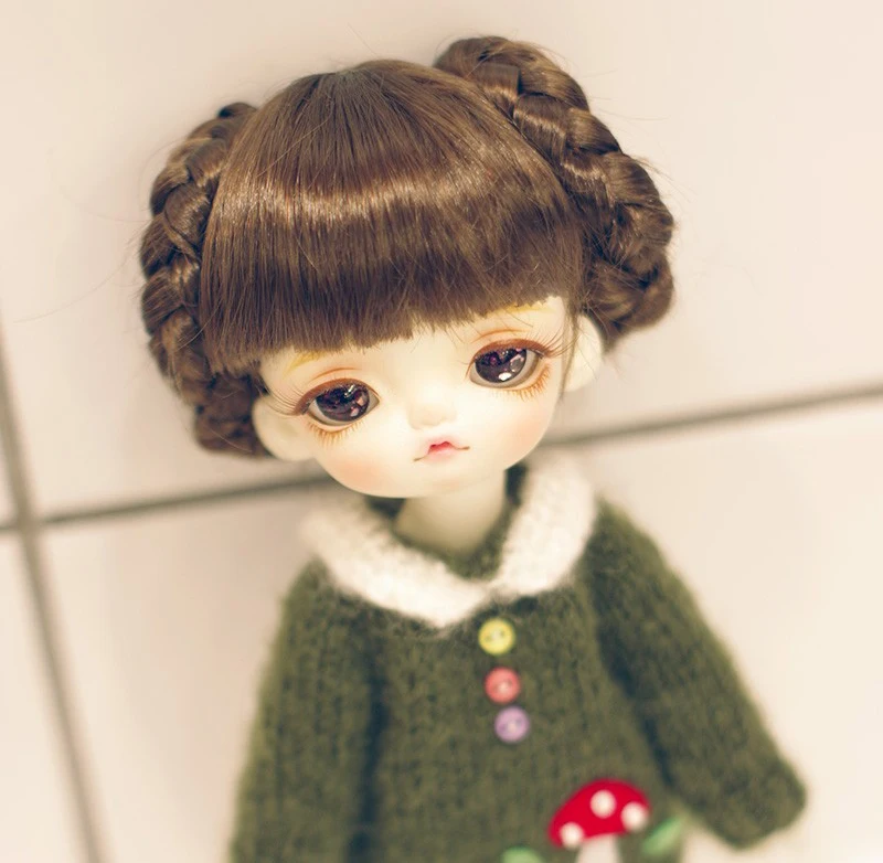 D03-P595 kinderen speelgoed BJD DD SD MSD 1/12 1/8 1/6 1/4 1/3 pop Foto props Accessoires Goudbruin twist vlecht haar 1 stks