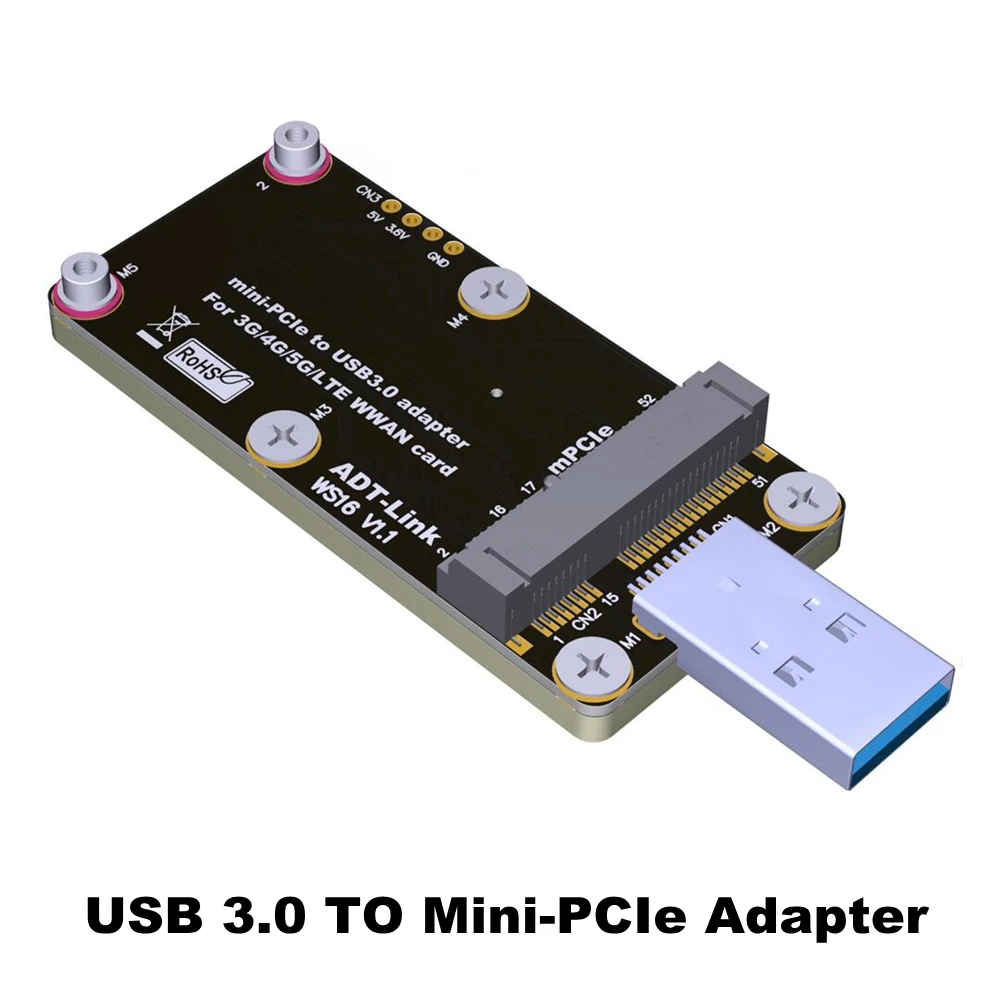 

5G 4G 3G LTE Module Mini PCI-e MPCIe to USB 3.0 Wireless Adapter Converter Card mini-PCIe 3.5V 3A With Standard Dual SIM Slot