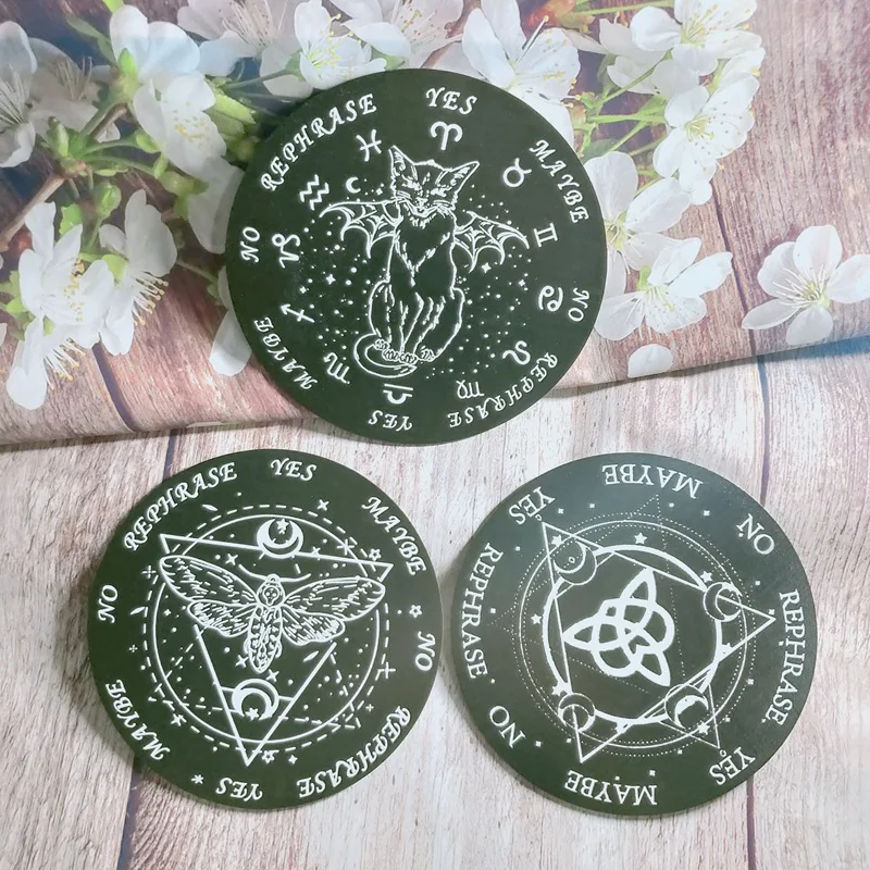 Crystal Decoration Wooden Plate Printing Black Wooden Pendulum Plate Seven Star Array Wood Yoga Six Chakras Home Decoration Gift