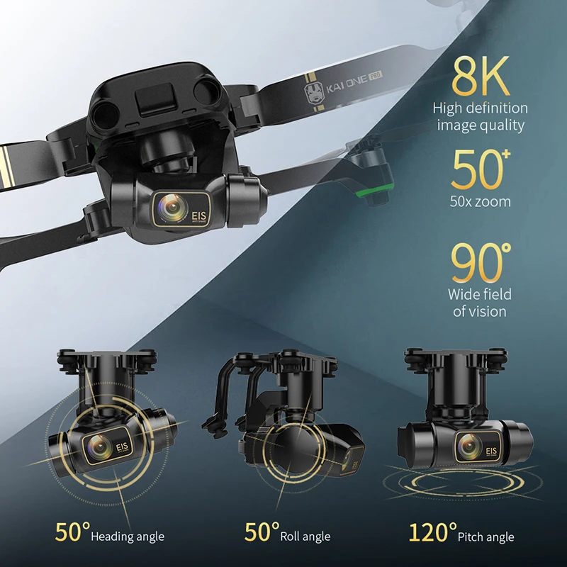 OutdoorNew Gps Drone Kai-one Pro Rc Drones 8k Hd Camera 3-axis Gimbal Eis Professional Remote Control Quadcopter Brushless Motor