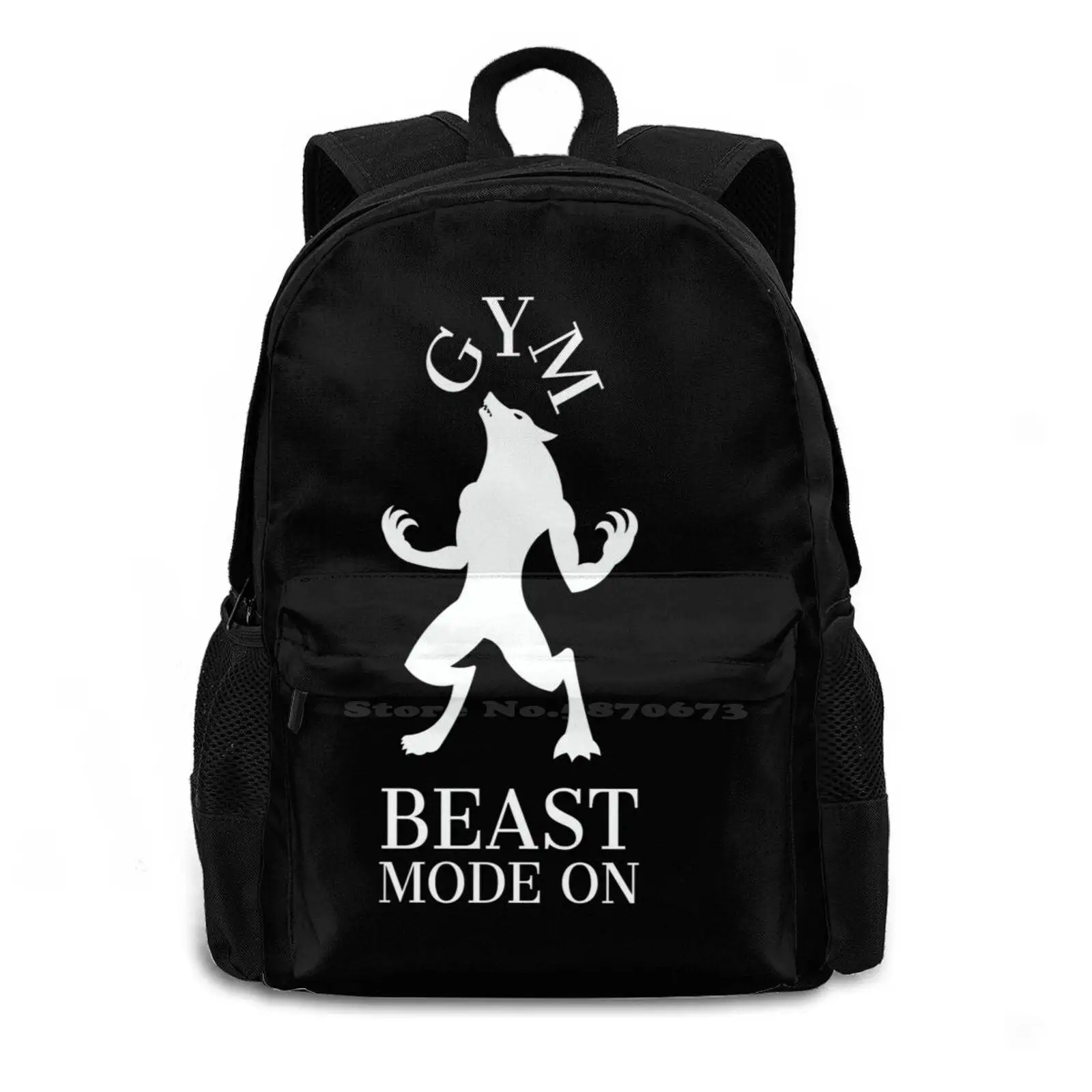 Beast Mode On. Gym. Werewolf New Arrivals Unisex Bags Casual Bag Backpack Fitness Gym Boxing Swimming Running Volleyball