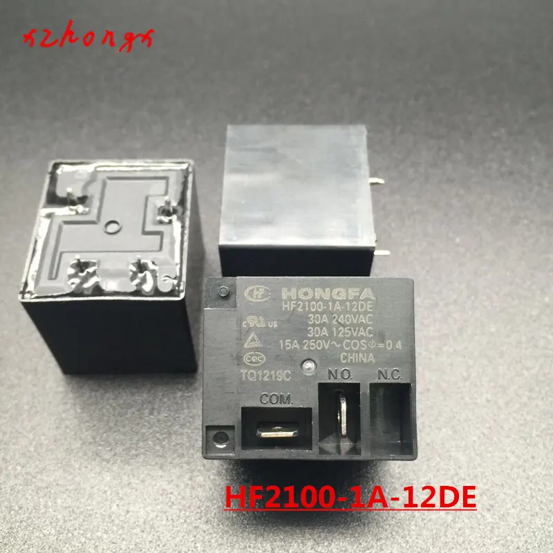 2PCS HF HF2100-1A-12DE 12VDC HF2100-1A-24DE 24VDC 30A 4PINS Power Relay