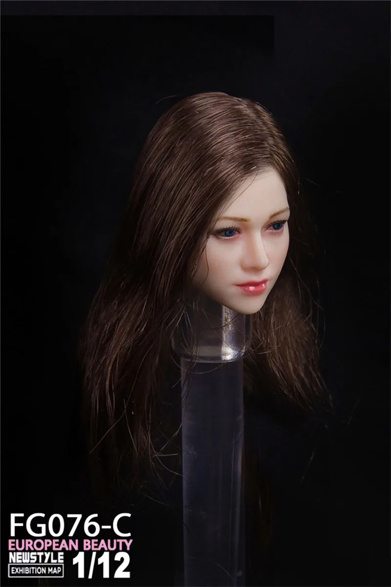 New Style 1/12 Scale European Style FG076 Anna 3 Colors Hair For 6 Inch Doll Soldier Head Sculputre