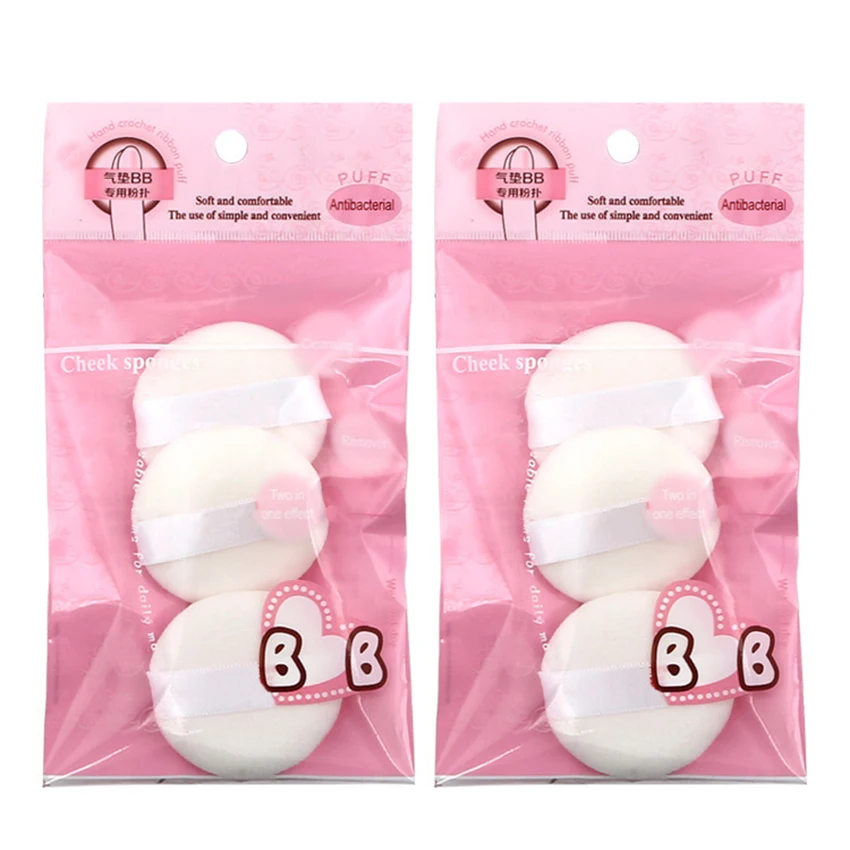 3ชิ้น/เซ็ตรอบรูปร่างเปียก/แห้ง Air Cushion BB ครีมเครื่องสำอางผงพัฟ,blush คอนซีลเลอร์ฟองน้ำพัฟแต่งหน้าเครื่องมือ