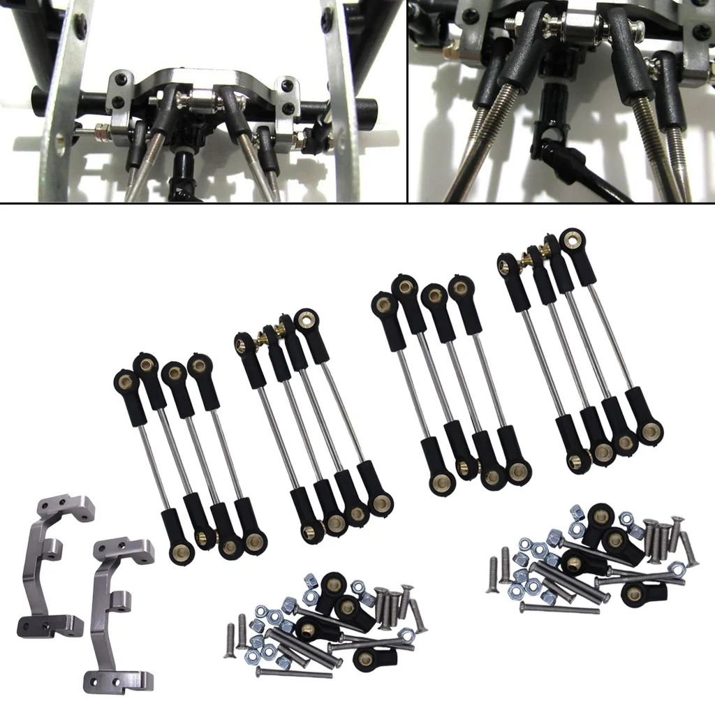 8Pack 1/16 RC Aluminum Alloy Rod Link Linkage for WPL B1 B14 B24 C14 C24 Model Crawler Buggy Trucks Replacement Parts