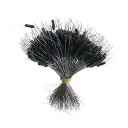 300Pcs/pack Black Floats Fishing Bobber Silicone Stopper Space Bean Connector Fishing Line Resistance Fishing Accessories