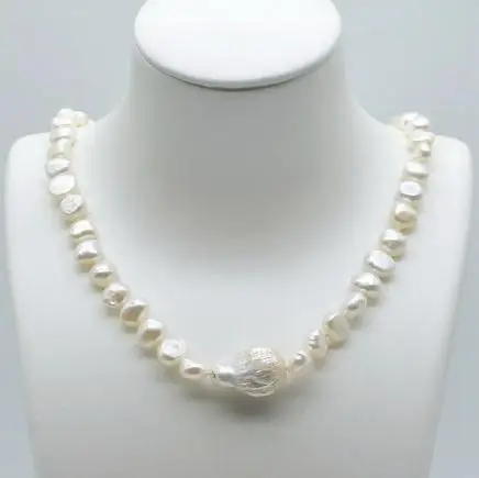 

Favorite Pearl Necklace Natural White Baroque Real Pearls Short Chain Fine Jewelry Handwork Wedding Birthday Charming Women Gift