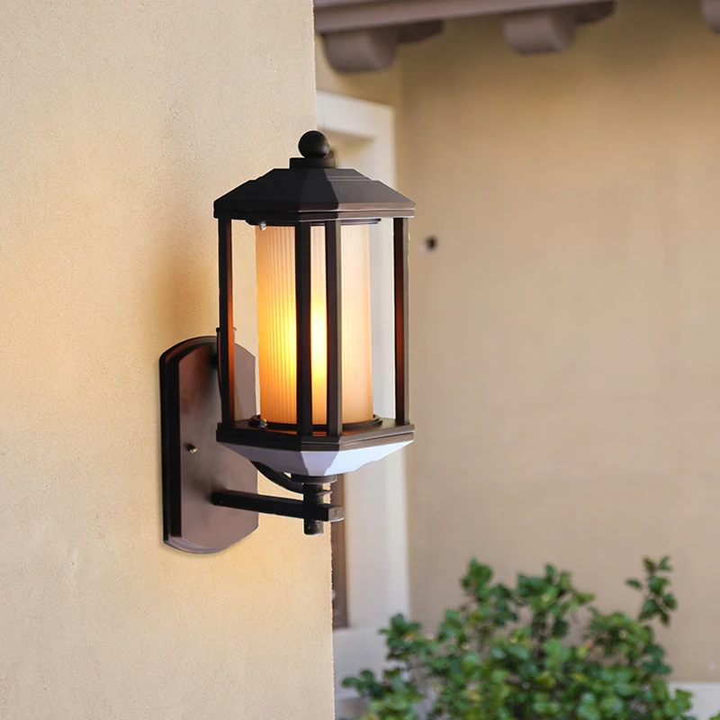 American Industrial Retro Wall Lamp Die-Cast Aluminum Glass Lampshade Outdoor Restaurant Nordic Bar Aisle Wall Light