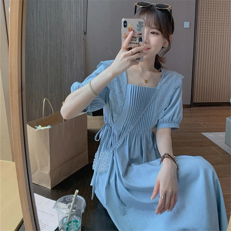 Dusty Blue Bridesmaid Dresses 2023 Ever Pretty Elegant A Line Round Neck Appliques Wedding Guest Dress Vestido De Fiesta De Boda