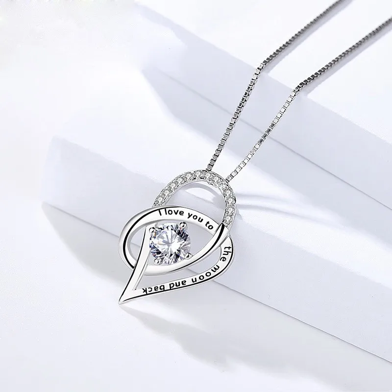 Mother Necklace for Women Mommy Gift Fashion Women Chain Necklace Heart Pendant Necklaces Jewelry Christmas Mother's Day Gifts