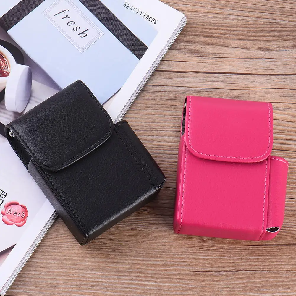 Cigarette Case PU Leather Cigarette Boxs Tobacco Pouch Lighter Holder Storage Container Best Gift For Men Cigarette Accessories