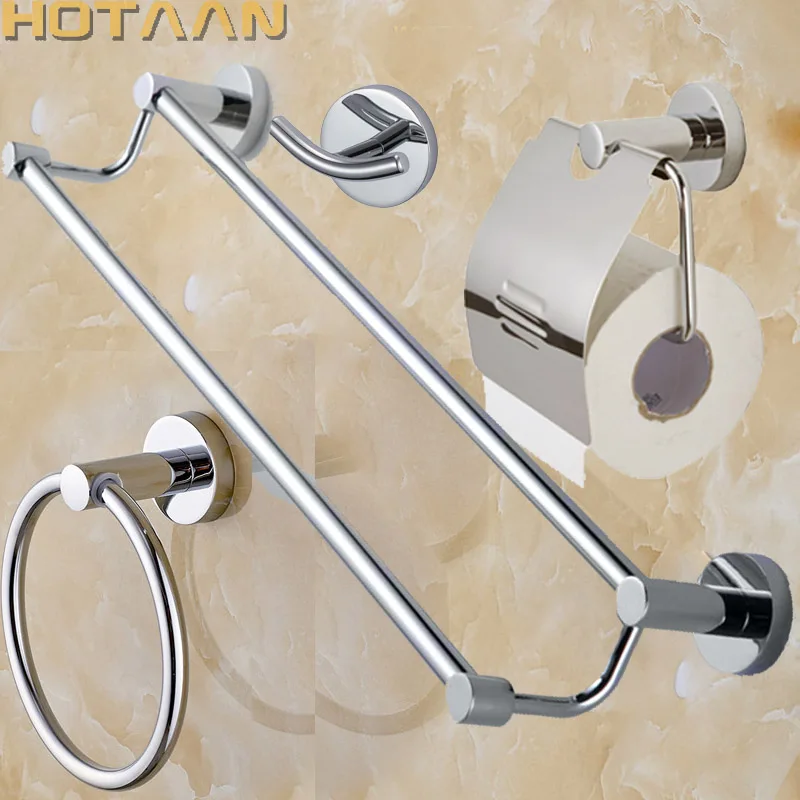 

. Stainless Steel Chrome Bathroom Accessories Set,Towel Ring,Robe hook,Paper Holder,DoubleTowel Bar,4 pcs/set,