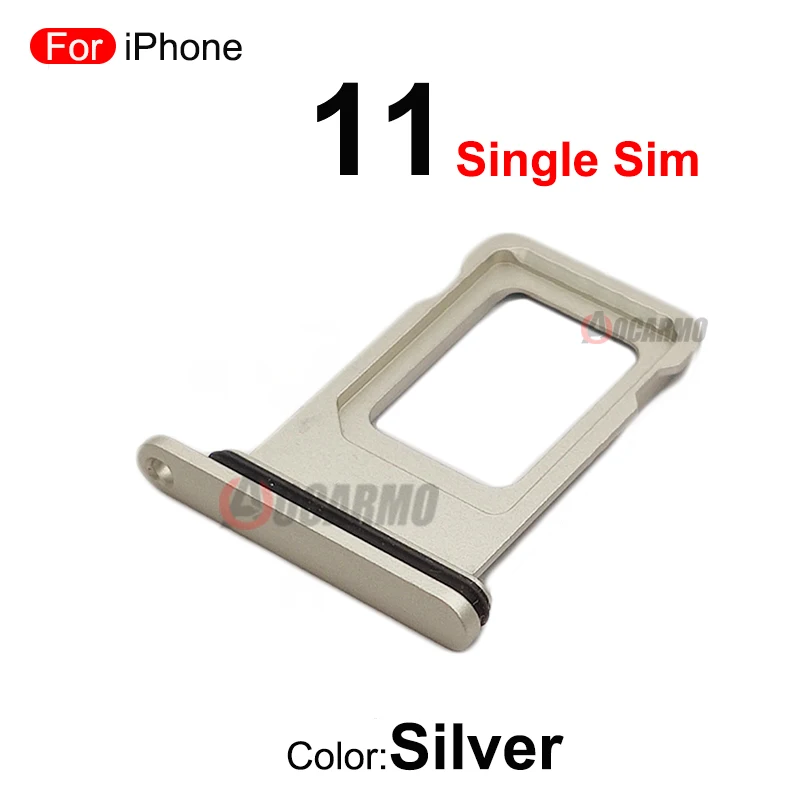 For iPhone 11 Single Sim Tray Dual SIM Card Slot With Waterproof Rubber Ring Replacement Part