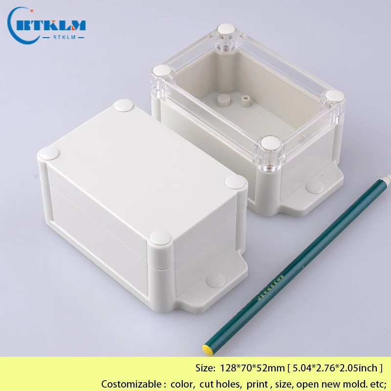 Waterproof electronics junction box Plastic Enclosure diy plastic box wall mount Project Instrument Case 128*70*52mm