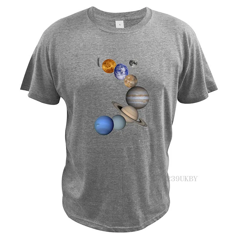 Solar System T Shirt Space Planet Tshirt EU Size 100% Cotton Soft Crew Neck Breathable Tees Tops