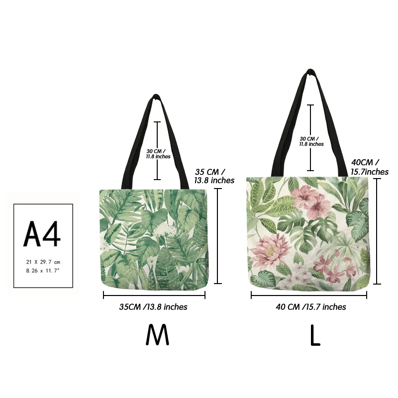 Fresh Flower Print Handbag Women Ladies Fashion Casual Tote Travel Shopping Bags for Grocery Supermarket