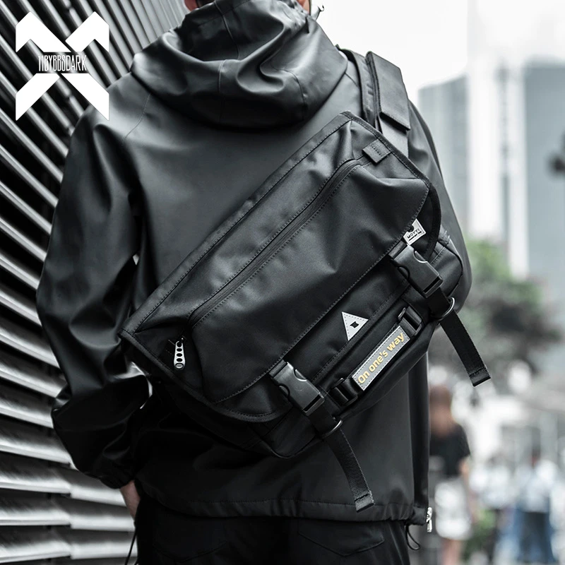 Men Messenger Bag Street Trendy Tactical Shoulder Waterproof Bags Hip Hop Streetwear Bag Oxford  Bag WB25