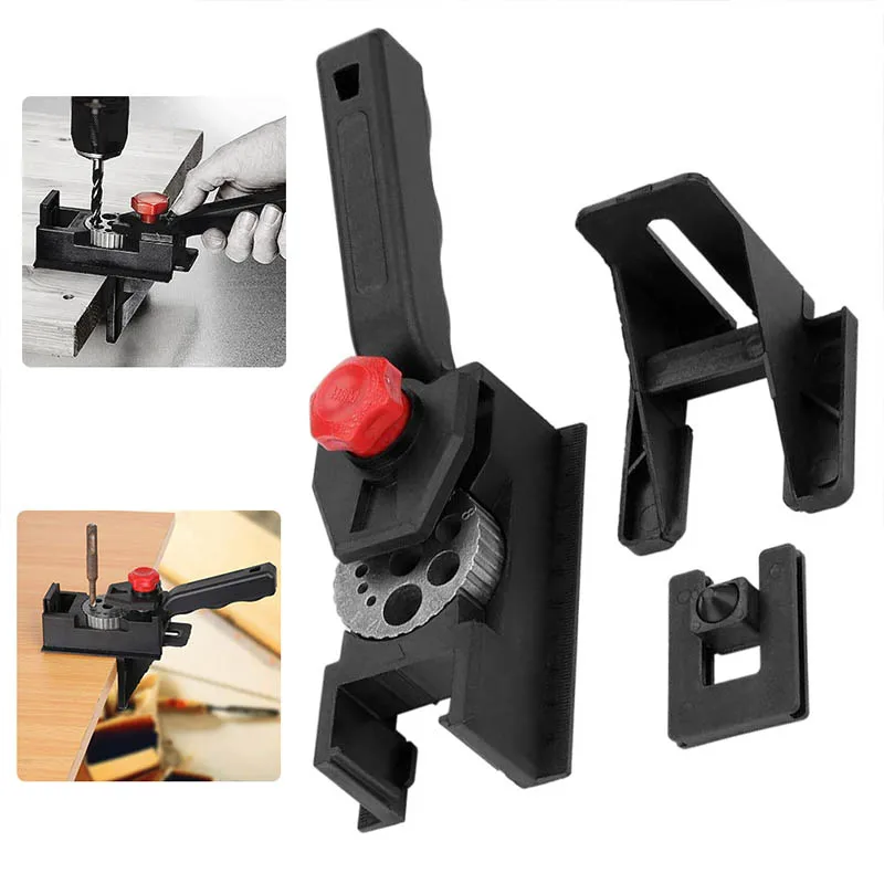 Drill Locator Tool Woodworking Carbon Steel Hole Jig Drilling Guide Locator  Bits Fixing Clips Woodworking Tool Saccessorie