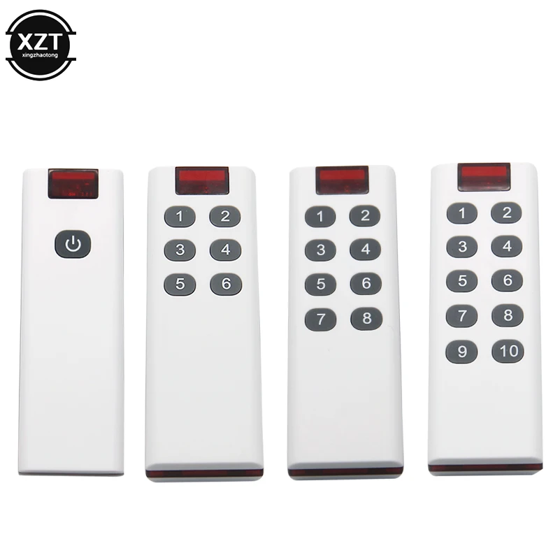 Universal RF433MHz Wireless Learning Code Digital Remote Control Transmitter for Remote Switch 1/2/3/4/6/8/10 Button Small Size