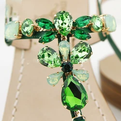 Latest fancy ladies sandal shoe accessories DIY Garment sewing accessories Metal Crystal Rhinestone bikini Connectors buckle