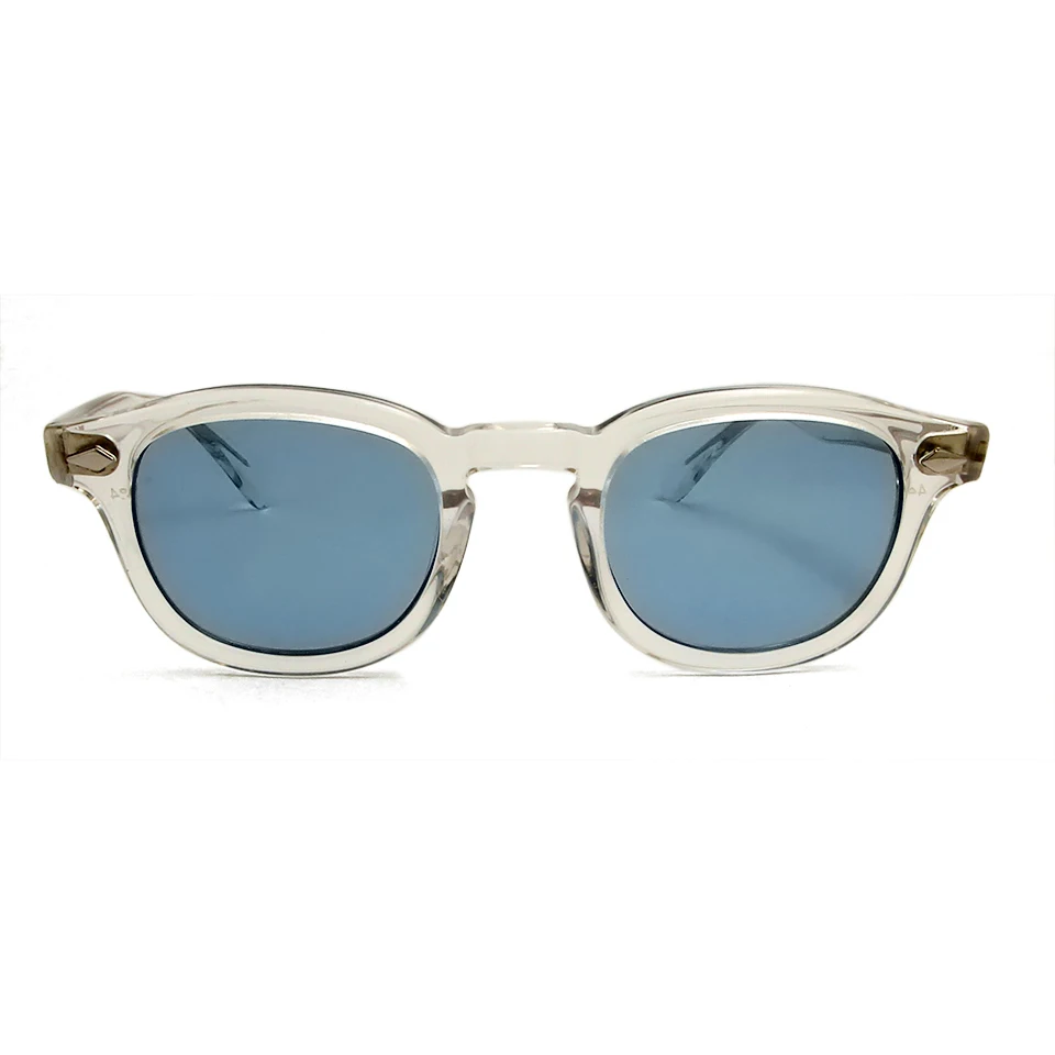 Occhiali da sole trasparenti in acetato montatura trasparente tonalità rosa occhiali rotondi Vintage Designer di marca occhiali da sole decorativi