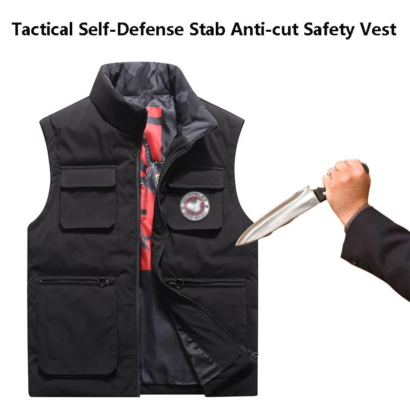 

Winter Men Self-Defense Anti-Cutting Anti-Stab Vest Flexible Invisible Safety Anti-Hacking Cotton Thermal Protective Clothing