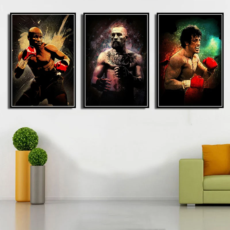 Canvas Painting Legends Sport Player Boxing Star Bodybuilding Posters and Prints Art Wall Pictures for Living Room Home Decor