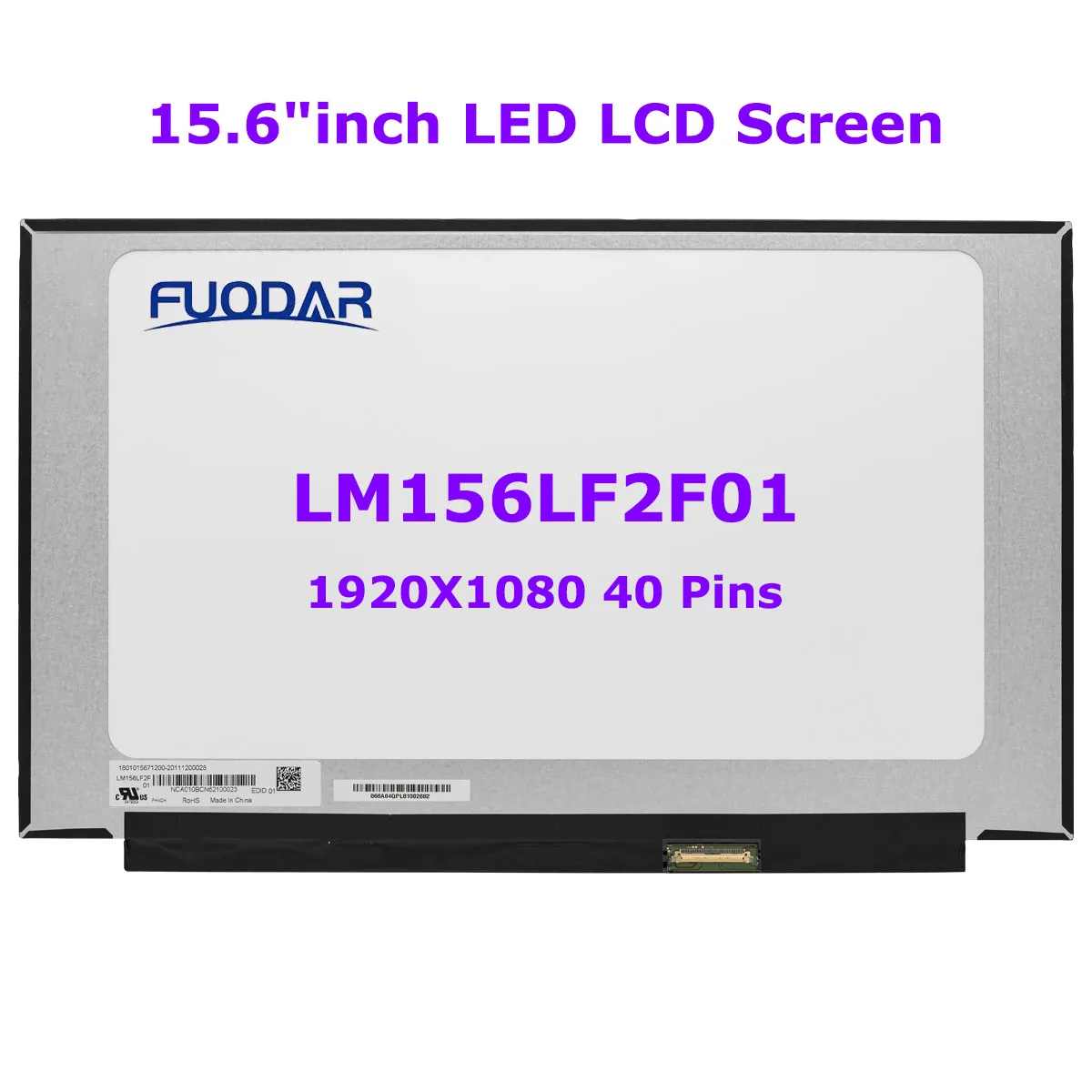 

15.6" Inch LED LCD Screen Panel LM156LF2F01 LM156LF2F 01 EDP 40 Pins 144HZ IPS Screen 45% NTSC FHD 1920X1080 No screw hole