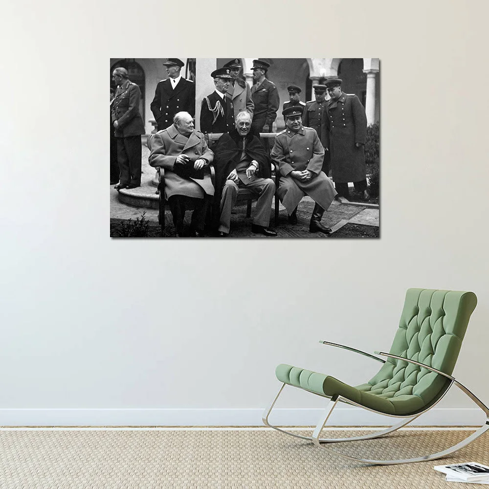 Churchill Roosevelt Stalin Vintage Poster and Print Wall Art Canvas Painting Wall Picture For Living Room Decor