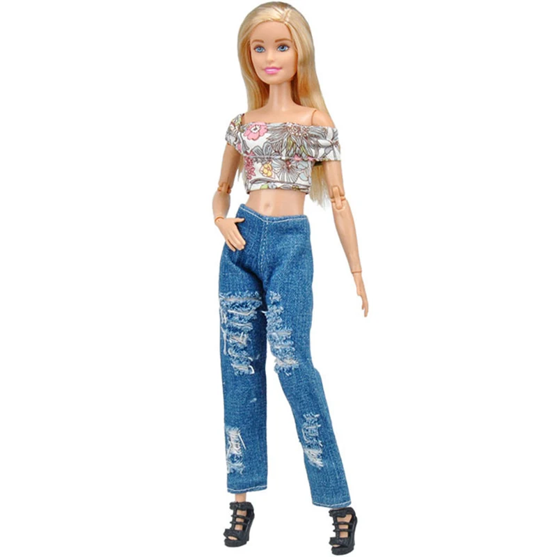 Doll Clothes Fashion Jeans Suit Daily Casual Outfits Office Dress for 1/6 Barbie Doll Clothes Accessories Girl Dressing Diy Toys view 5