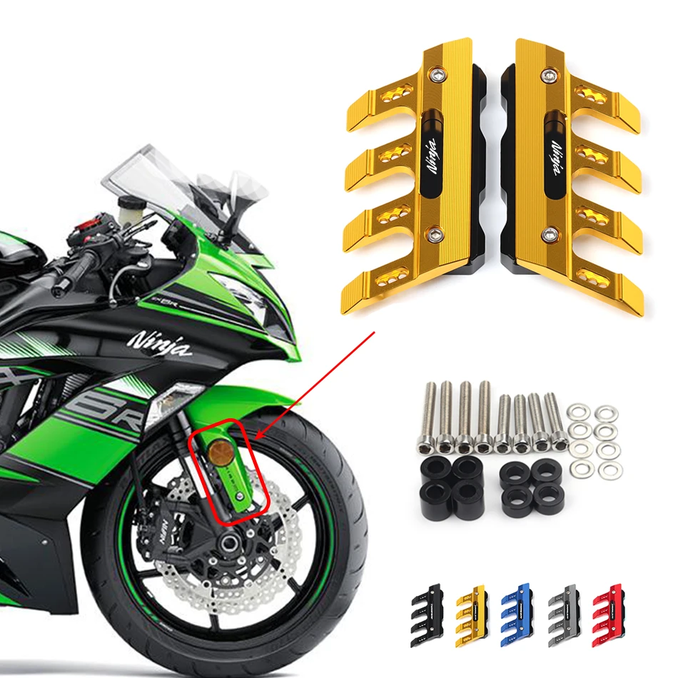 

For KAWASAKI ninja ZX6RR ZX6R ZX-6R/ABS ZX9R ZX-9R Motorcycle CNC Accessories Mudguard Side Protection Block Front Fender Slider