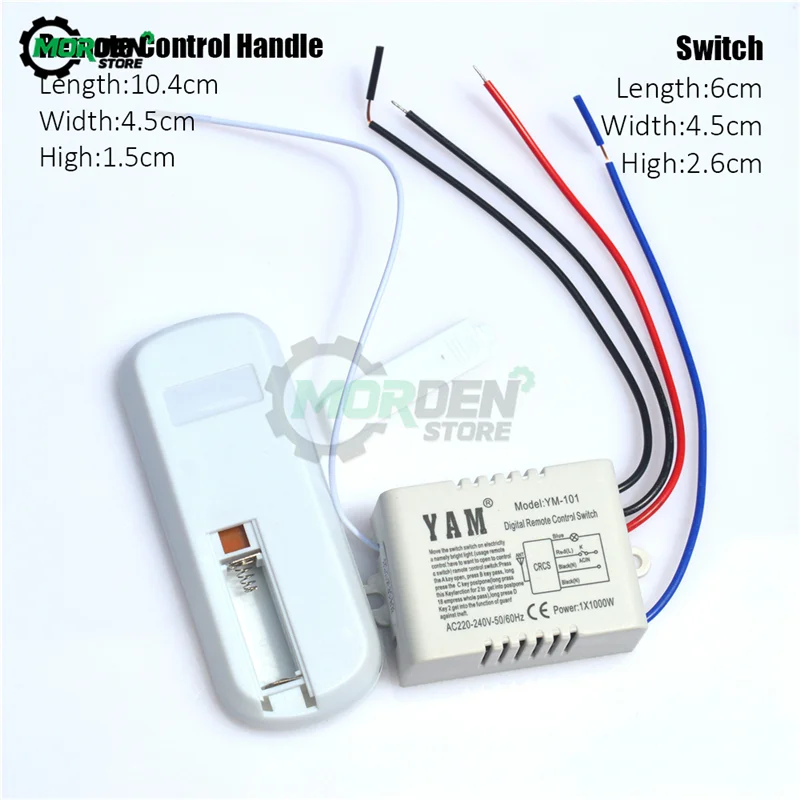 1/2/3/4 Way AC 220V RF Remote Control Switch Kit For LED Light Chandelier Digital Wireless ON/OFF Ceiling Fan Panel Switch