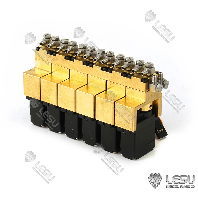 LESU 1 2 3 4 5 6 7 Brass Channel Hydraulic Reversing Valve For 1/14 Radio Control  Excavator Tamiyaya  Dumper Truck TH16600