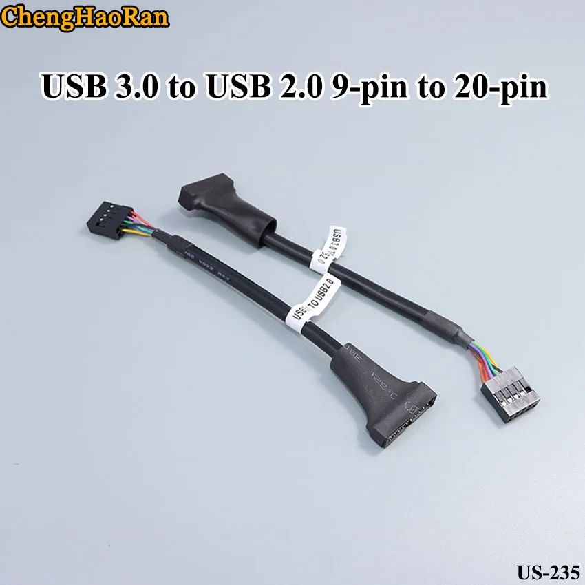 ChengHaoRan 2 шт./лот USB 3,0 к USB 2,0 адаптер Кабель USB 3,0 19P/20P к 9P USB 2,0 Рядовая шина