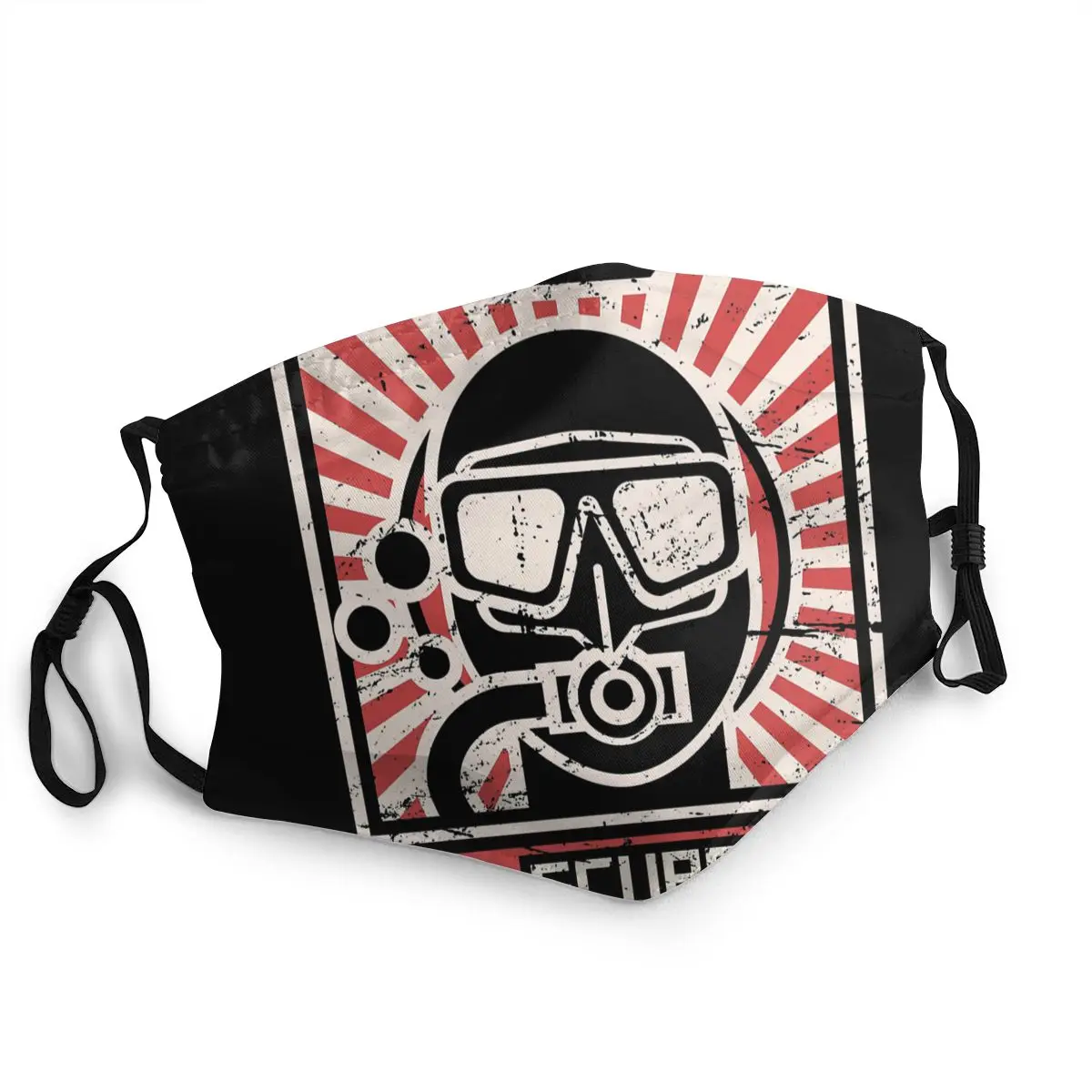 SCUBA Diver Propaganda Poster Funny Scuba Diving Mouth Mask