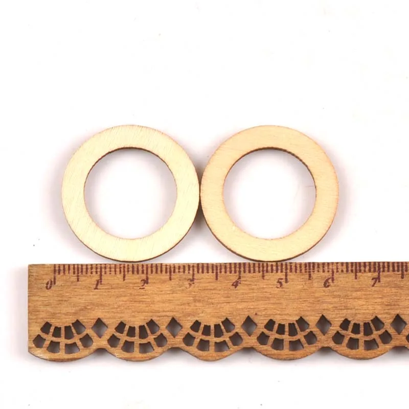 Wooden circle/ring Arts Scrapbooking ornament Crafts DIY Round handicraft Decoration 20/30/40/50/60/75mm mt2569