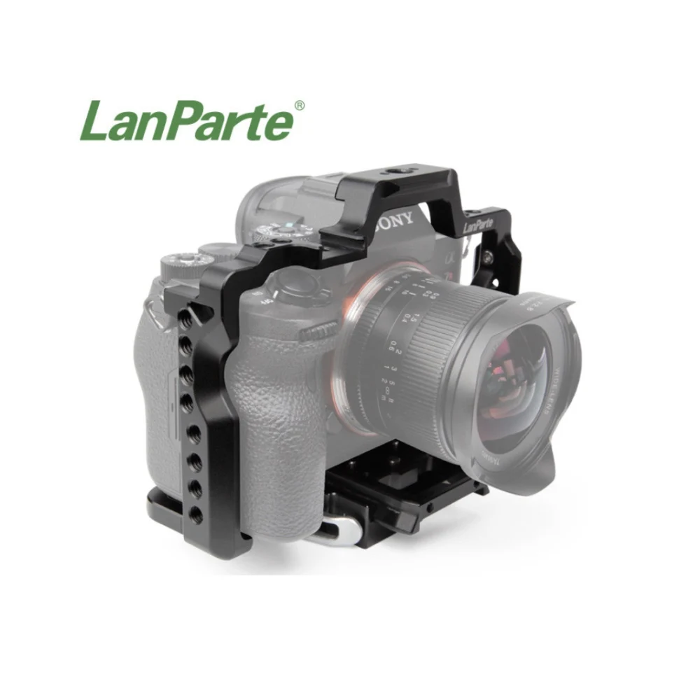 Lanparte Lightweight Camera Cage with Manfrotto 501 Quick Release Dovetail Plate for Sony A7R4 A9M2 DSLR Camera Accessories