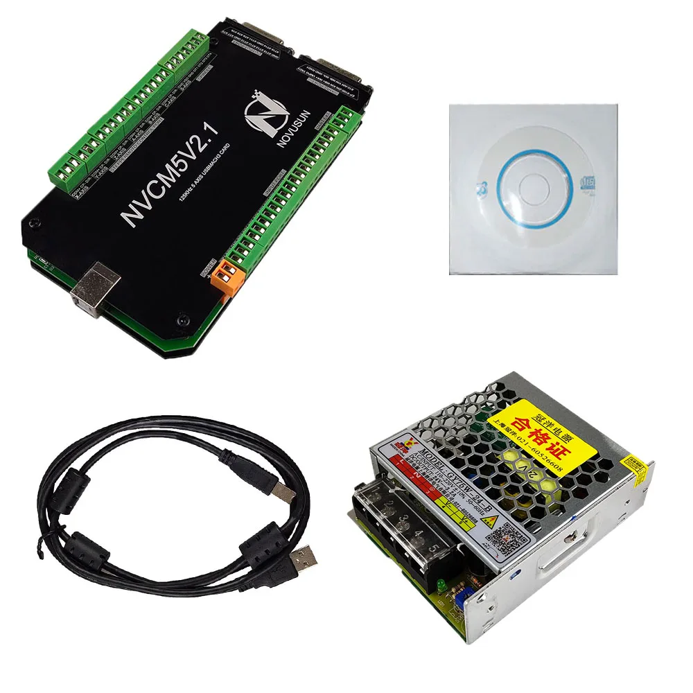 

ЧПУ комплект NVCMV2.1 4-осевая машина Mach3 USB карты 300 кГц фрезерный станок с ЧПУ 3, 4, 5, 6 осей управления движением карты коммутационная плата, 75W 24V DC